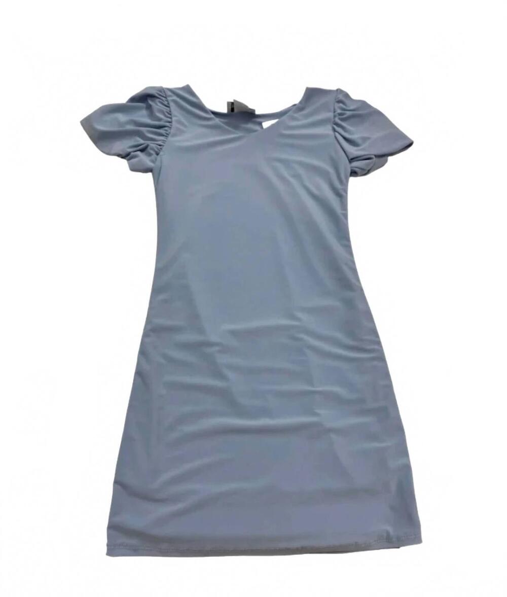 NEW CHERYL CREATIONS girls puff sleeve dress in light blue